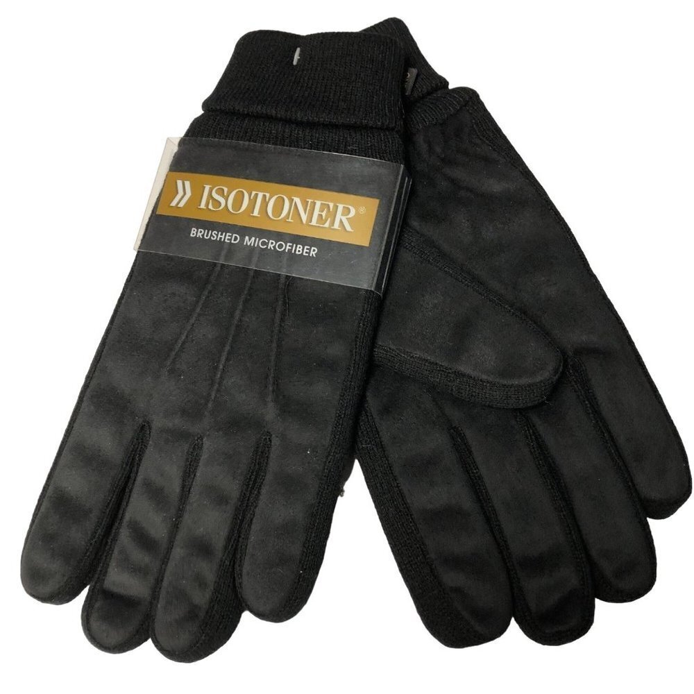 ISOTONER MENS BRUSH MICROFIBER THINSULATE GLOVES‎ 1SZ NEW WITH TAG